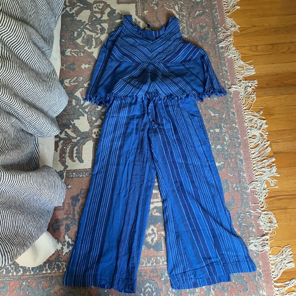 Linen blend matching set